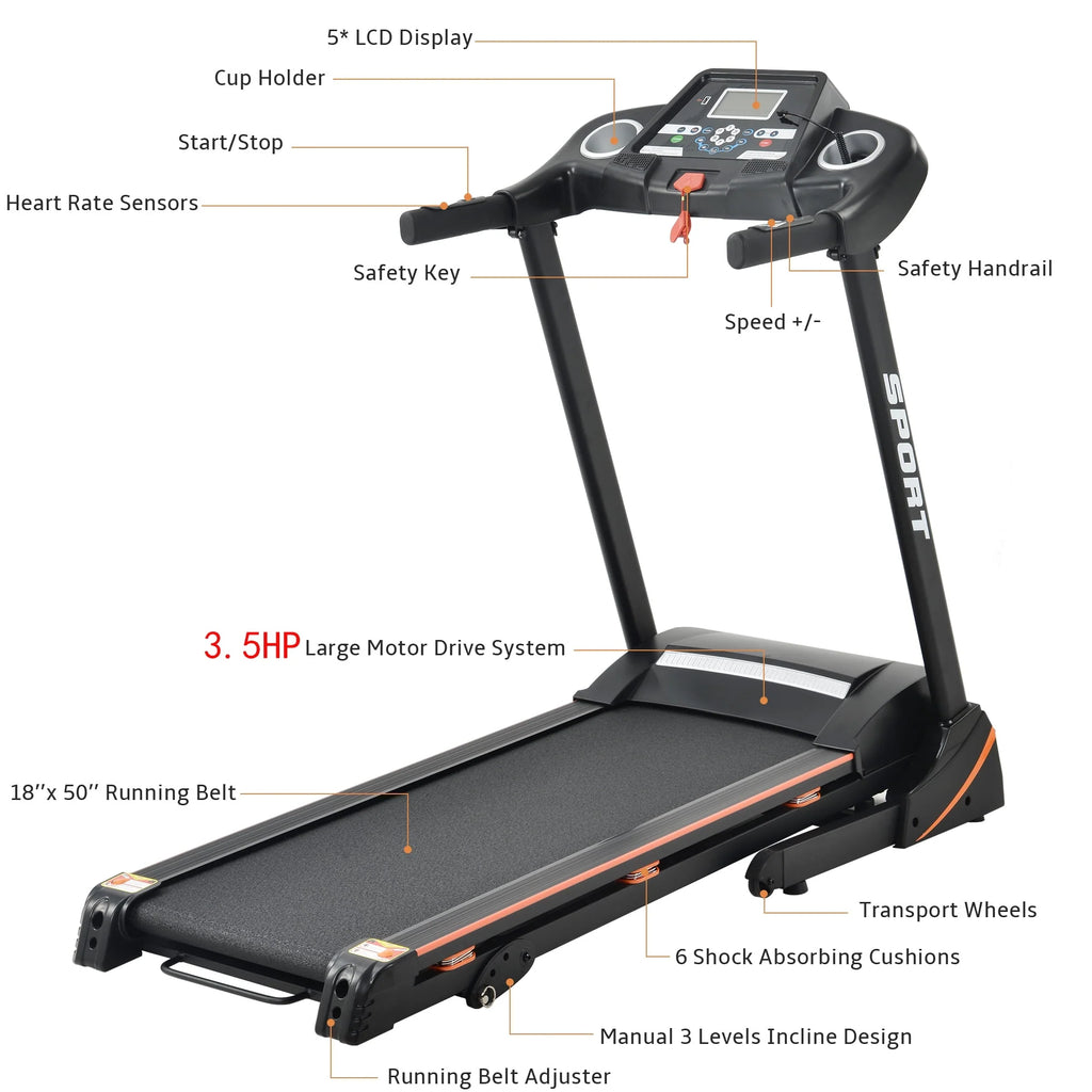 Folding Electric Treadmill with Incline S65892