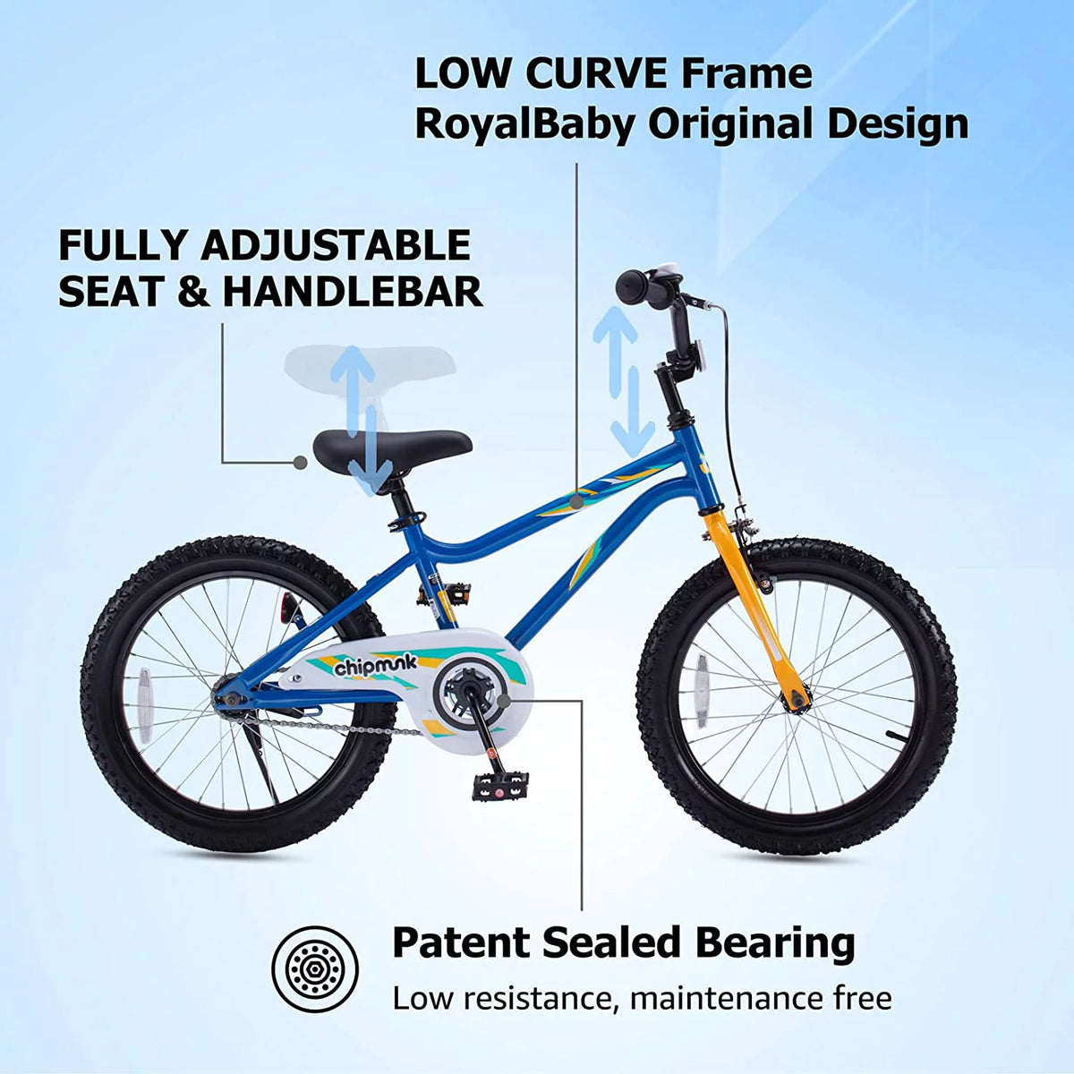 Kids Bike 18 Inch Bicycle with Kickstand Blue I378