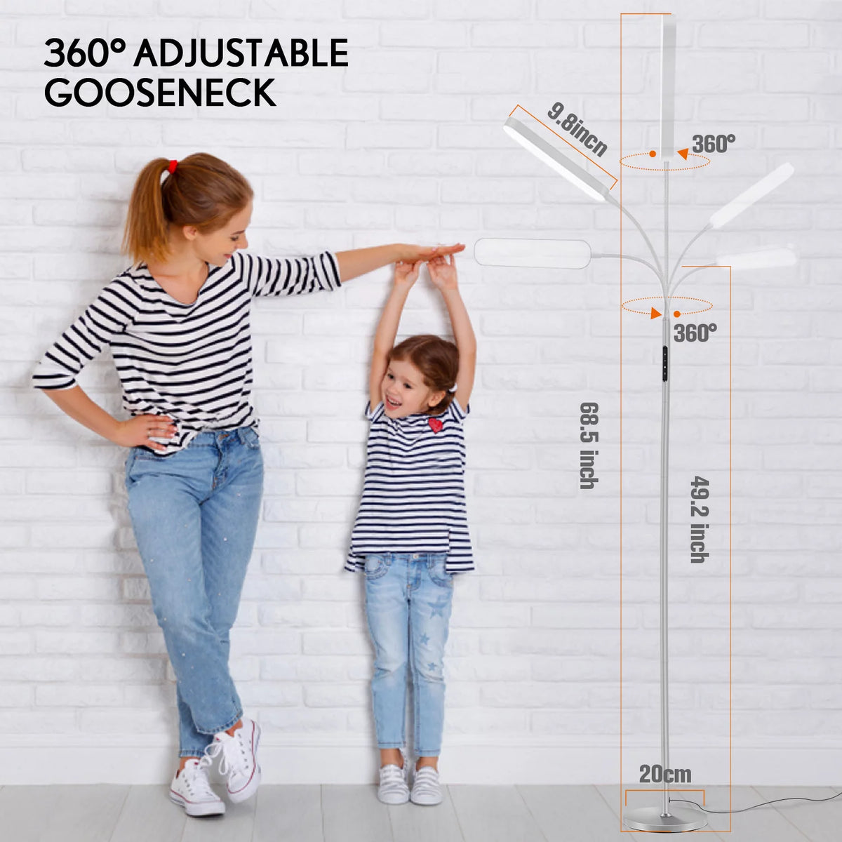 LED Floor Lamp with Remote Touch Control Adjustable Standing Light 4 Color Temperature A71910