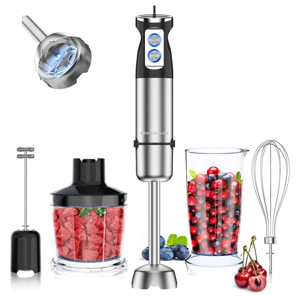 800W 6-Speed Hand Blender with 500ml Food Chopper J956