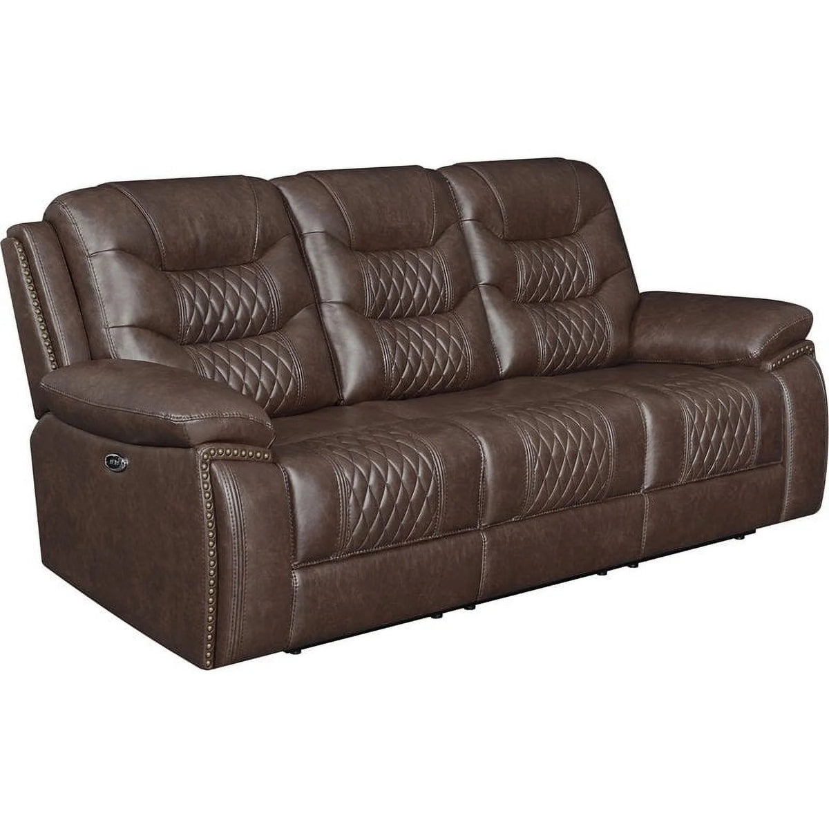 Brown Tufted Upholstered Power Sofa R570339
