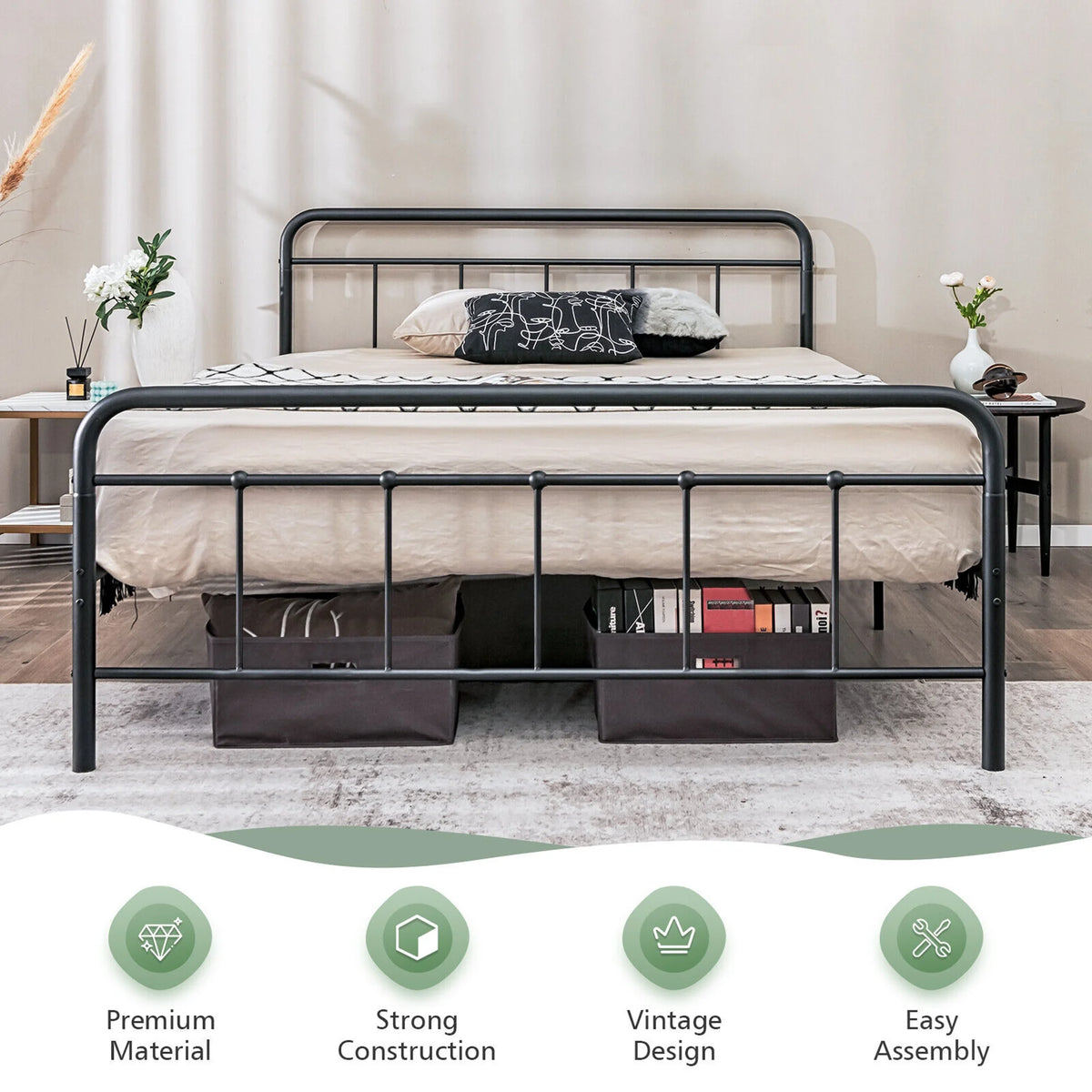 Heavy Duty Metal Platform Bed Frame Y2667