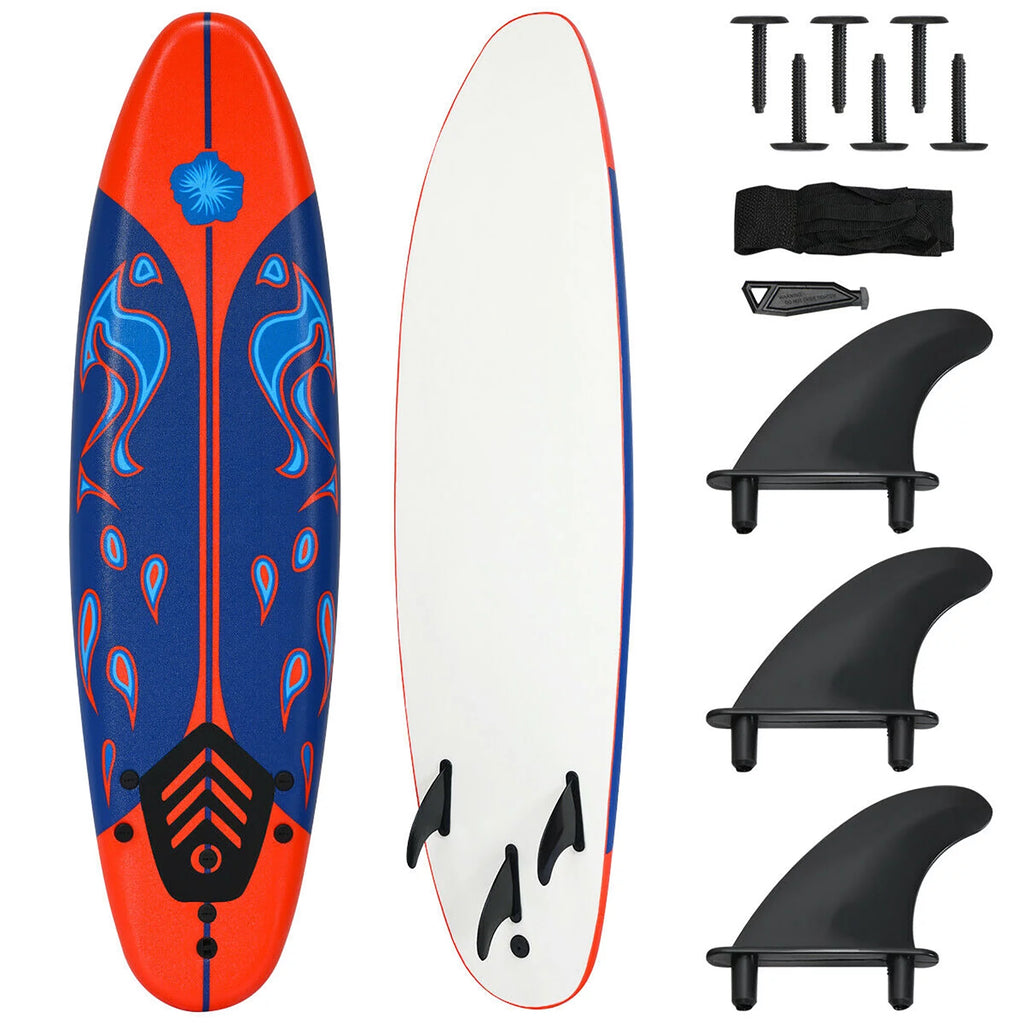 Surfboard Foamie Body Surfing Board with Fins & Leash S326641