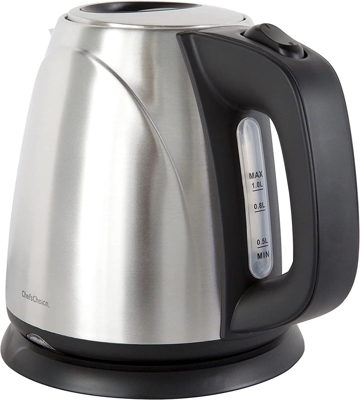 Cordless Compact Electric Kettle in Brushed Stainless Steel, 1-Liter, Silver Q205