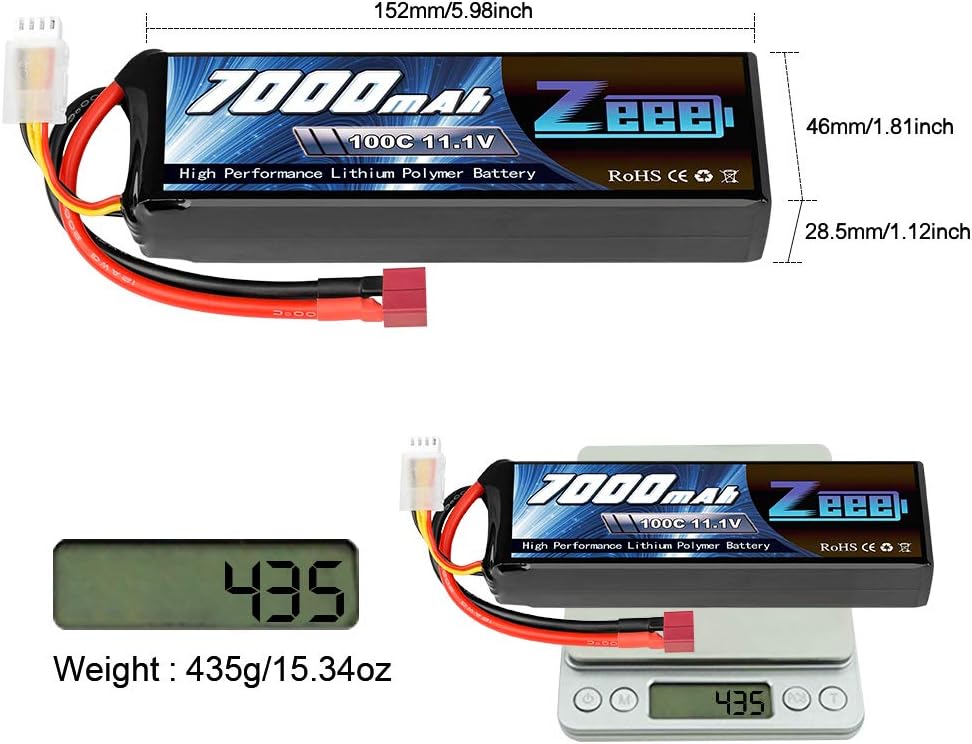 11.1V 3S Lipo Battery 100C 7000mAh Deans Connector Soft Case I919