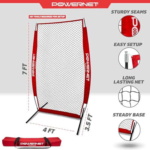Portable 7-FT Softball & Baseball Pitching Net Q899952