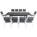 11-Piece Expandable Dining Set with 10 Sling Chairs and Table I21216
