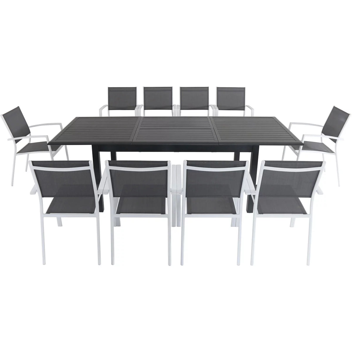 11-Piece Expandable Dining Set with 10 Sling Chairs and Table I21216