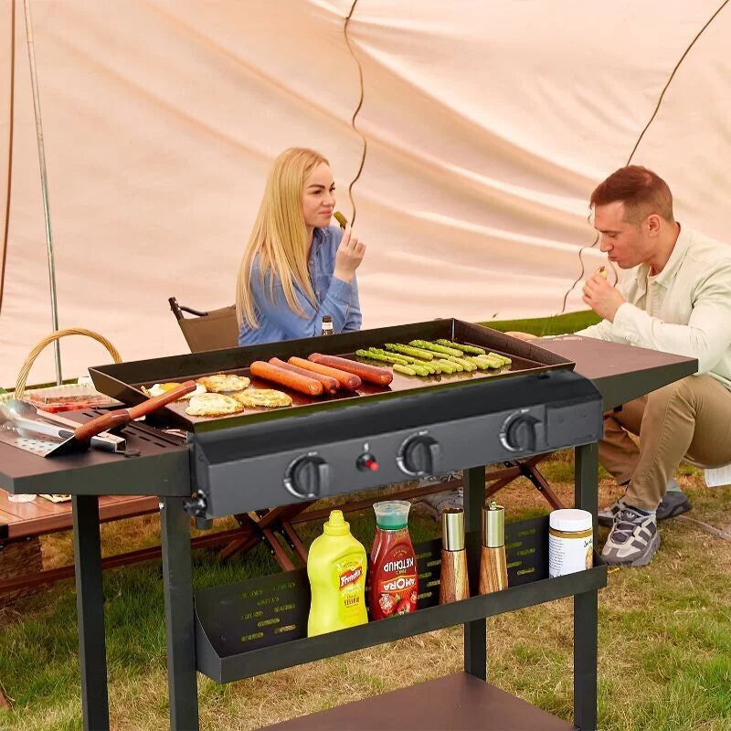 3 Burner Propane Gas Grill Stainless Steel 32,700 BTU Black G297404