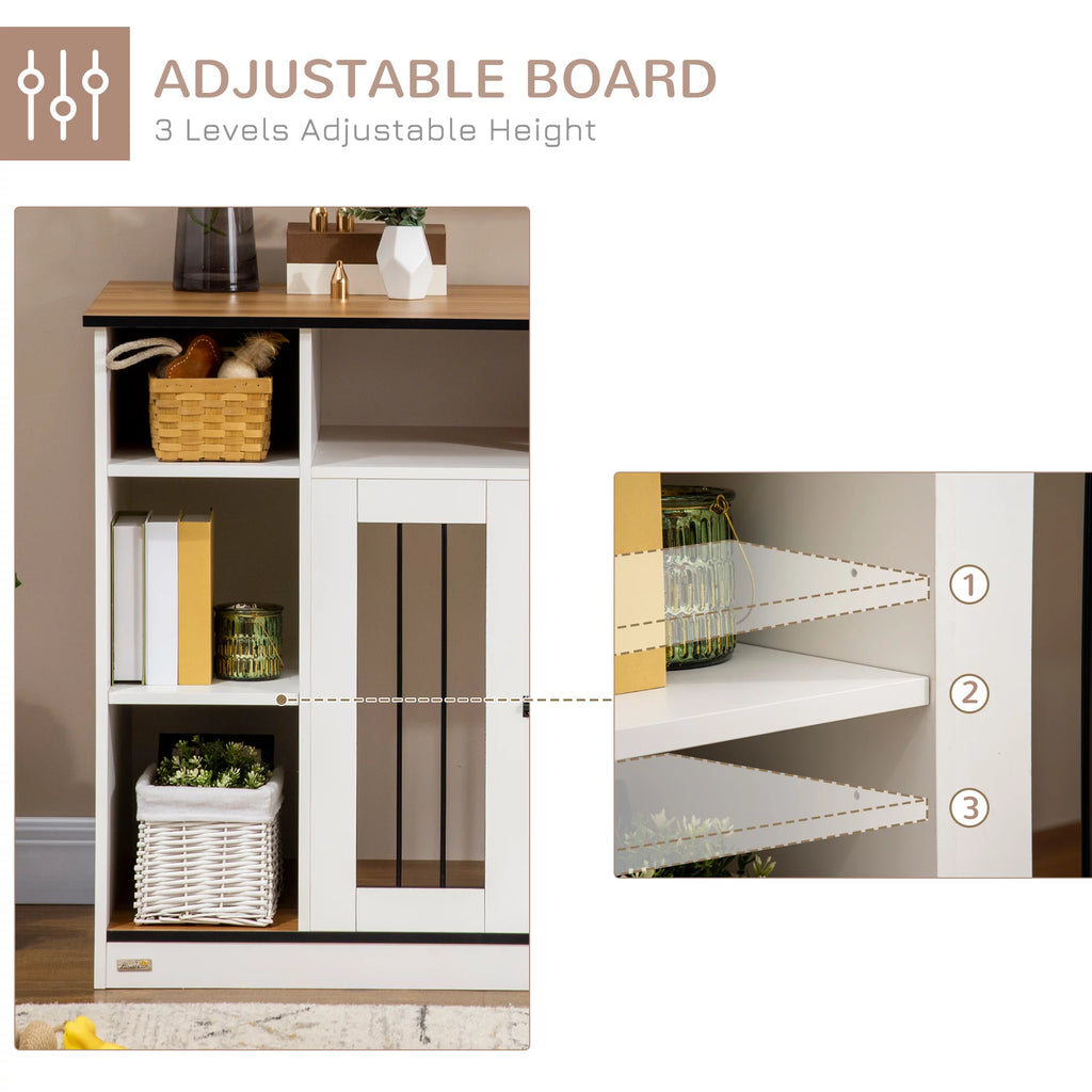 White Dog Crate Furniture with Storage Q649