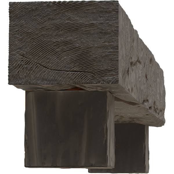 Aged Cedar Faux Wood Fireplace Mantel Kit with Corbels D965