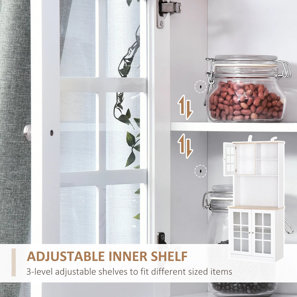 White Kitchen Buffet with Hutch N334285