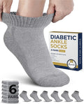 Diabetic Ankle Socks 6 Pairs Low Cut Seamless R462561