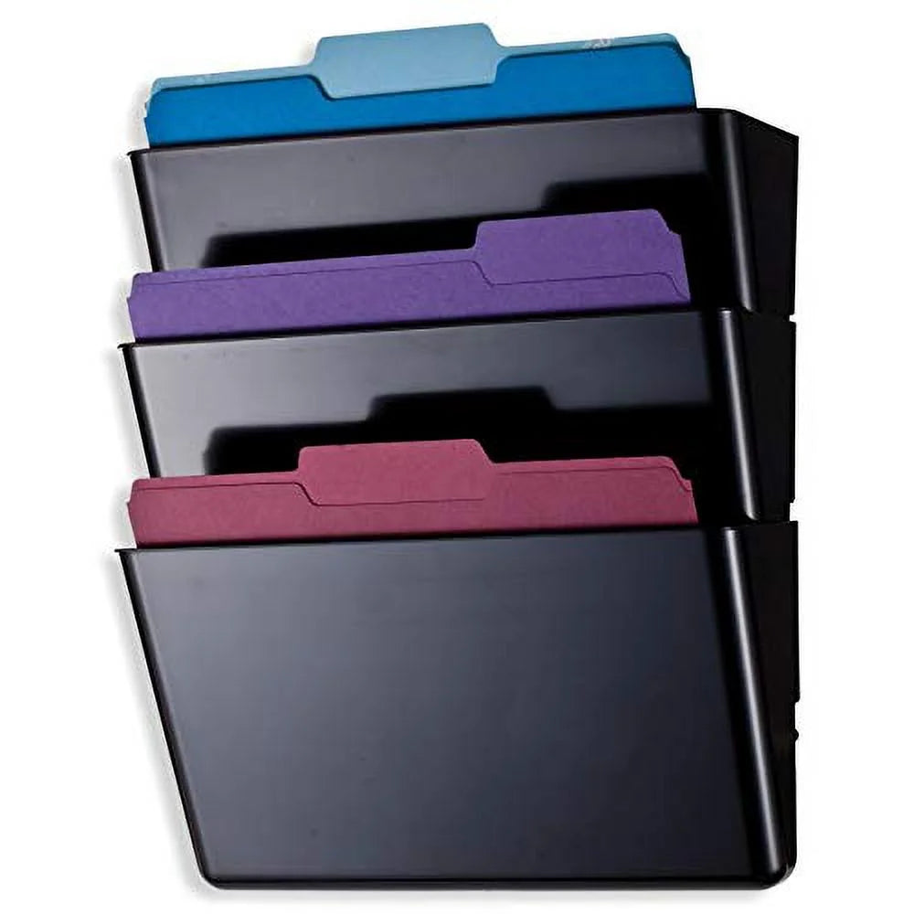 30% Recycled Letter Size Black Wall Files Pack Of 3 D852875