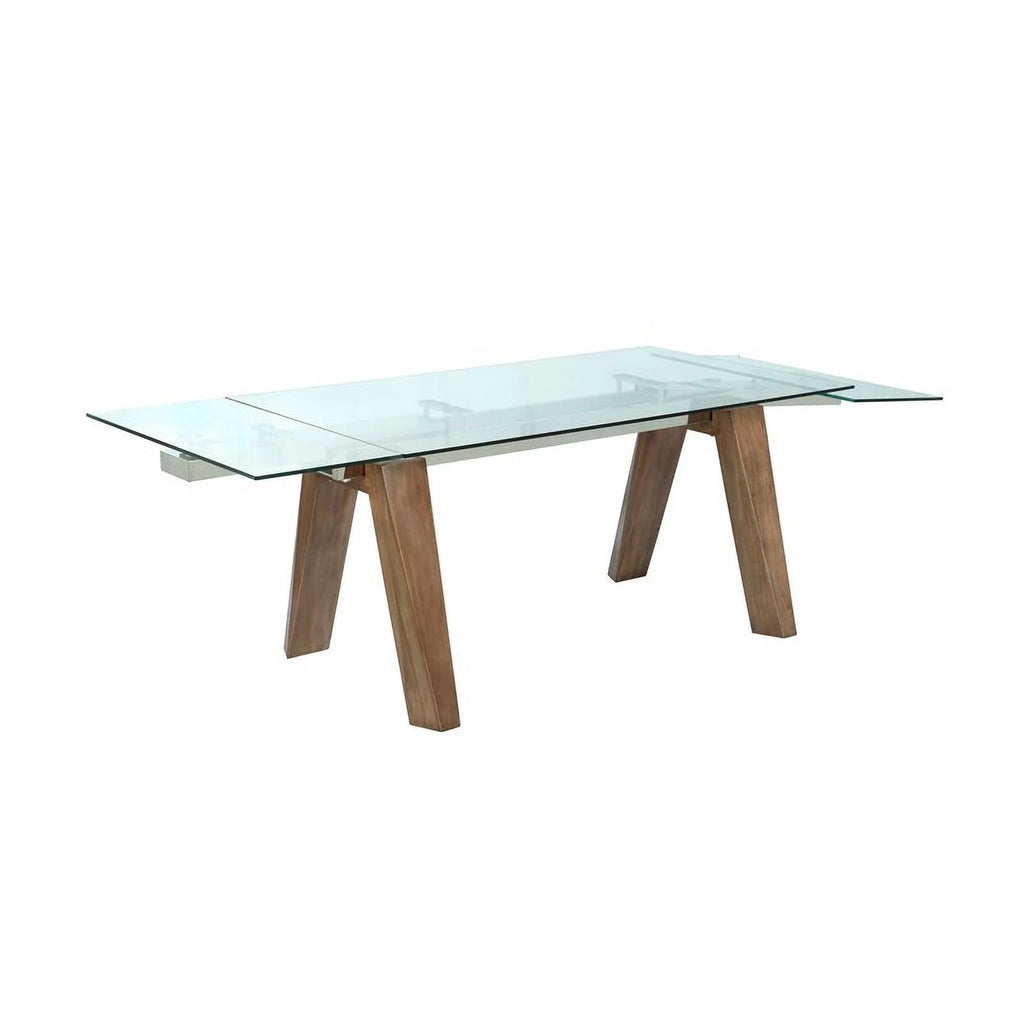 63" Steel and Glass Dining Table Y139