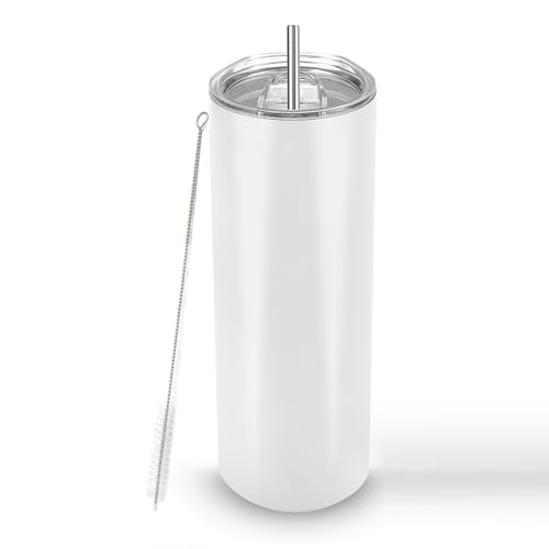 20 oz 10 Pack Stainless Steel Insulated Sublimation Tumblers with Lid and Straw O27081