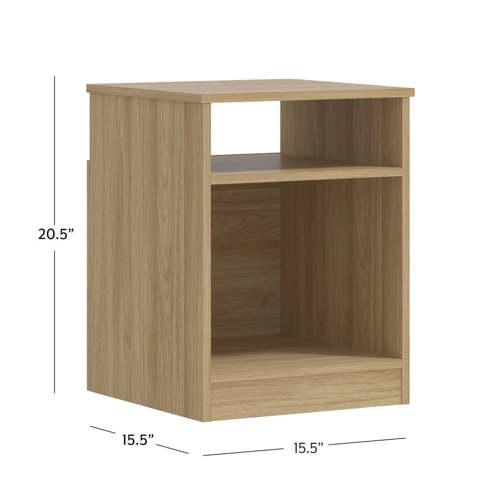White Open Shelf Nightstand V7619