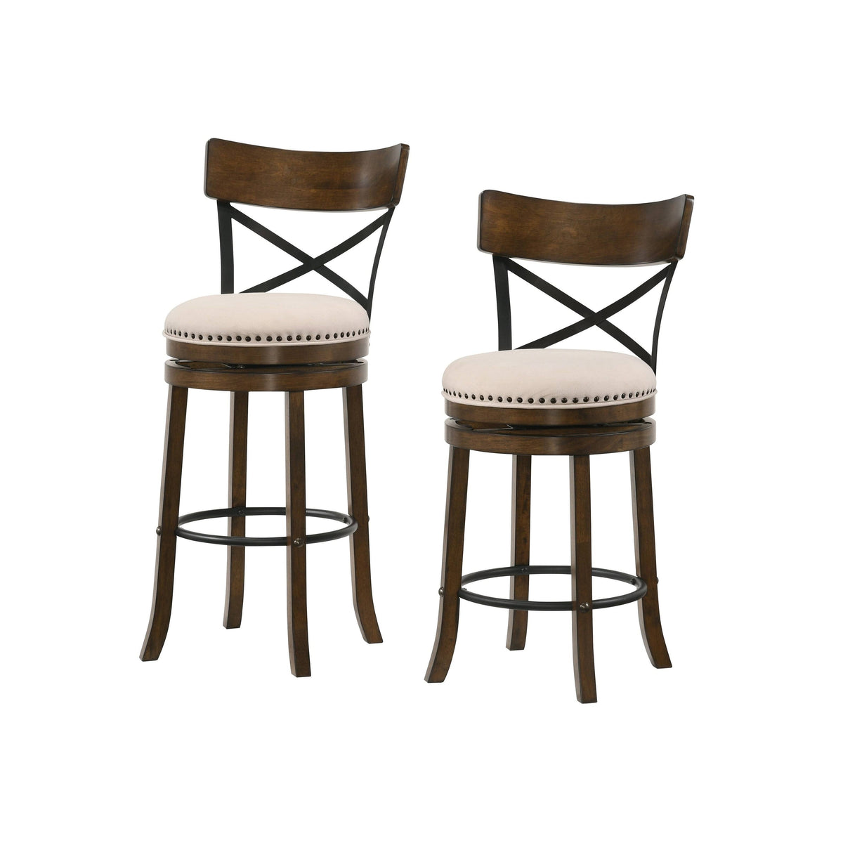 Set of 2 Swivel Barstools M389