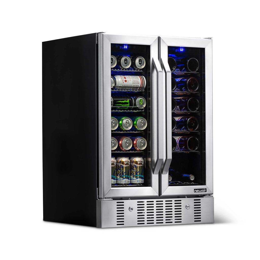 18 Bottle 60 Can Dual Zone Stainless Steel Wine and Beverage Refrigerator O360071