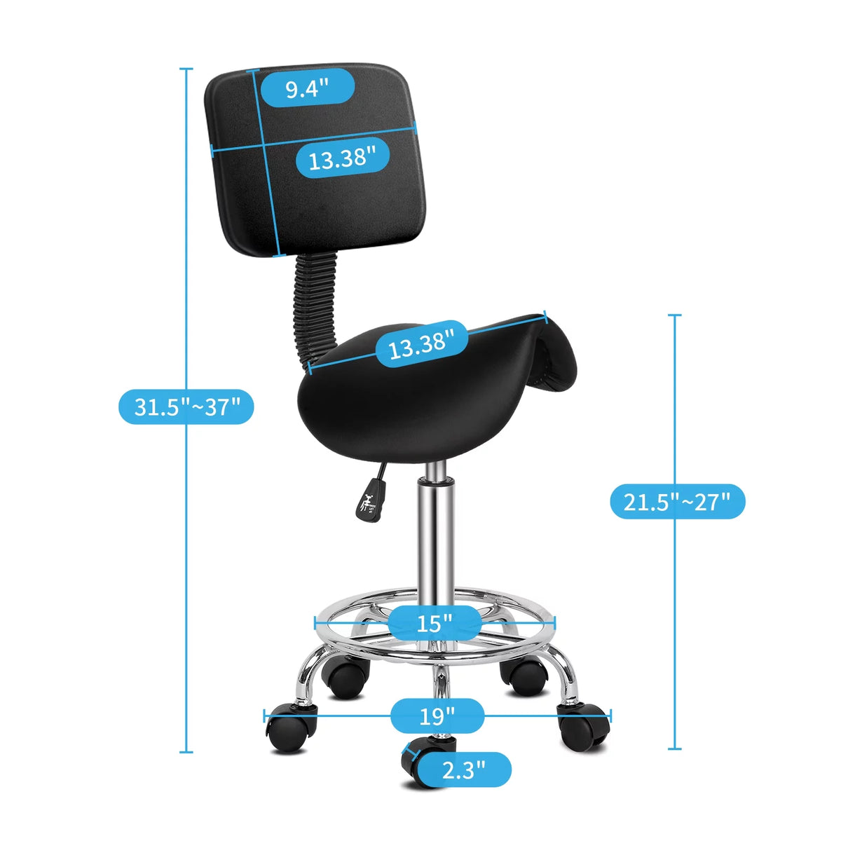 Adjustable Rolling Saddle Stool V70275