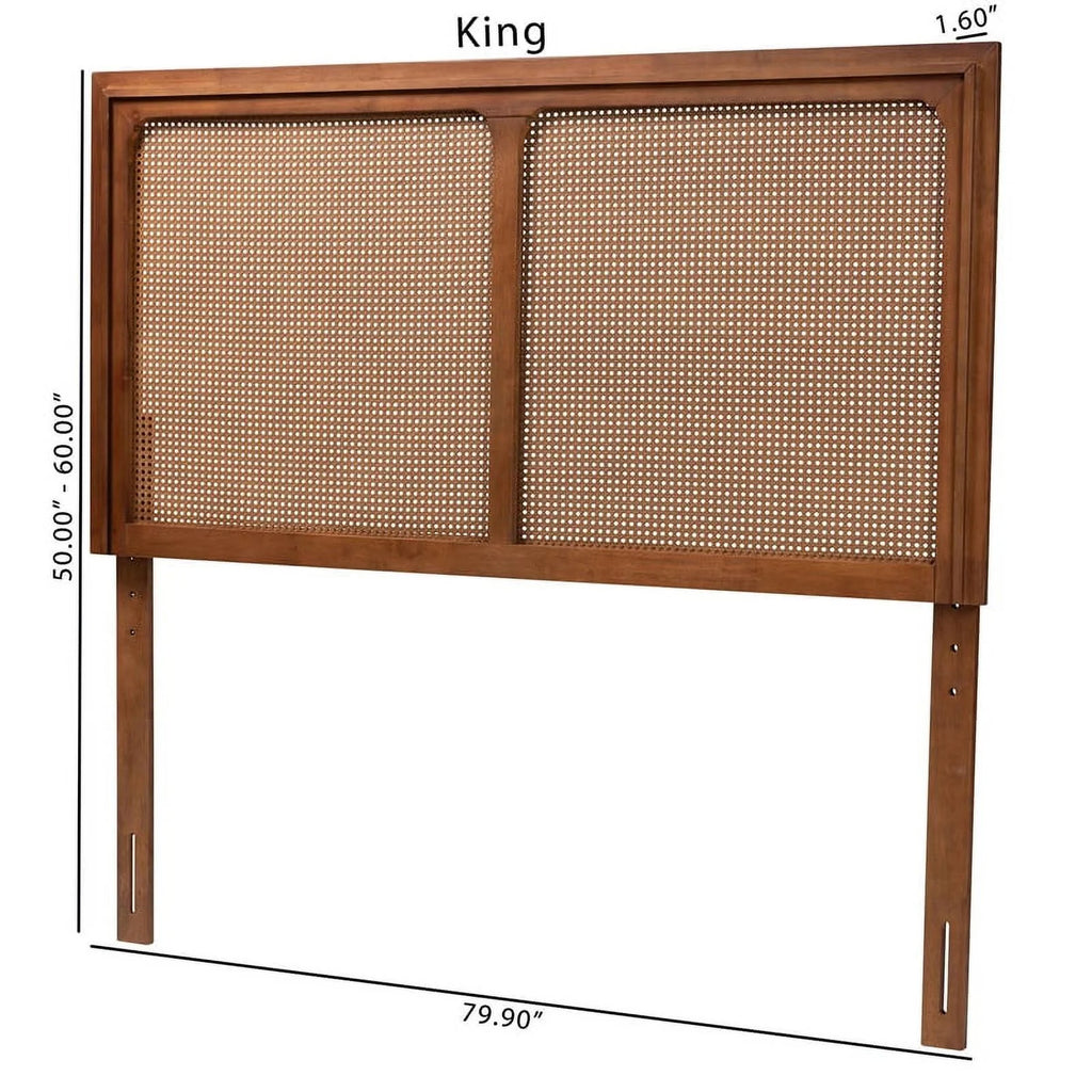 Wood & Rattan King Size Headboard B985