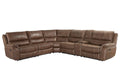 Cocoa Brown Faux Leather 6-Piece Reclining Sectional S870463