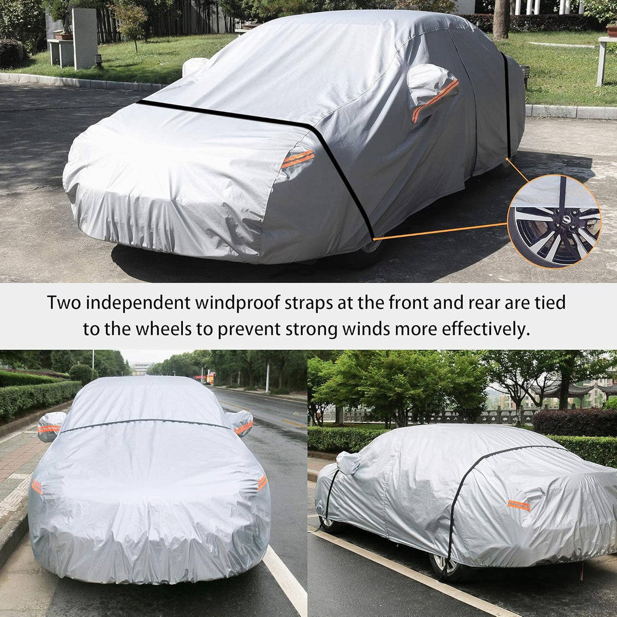 Waterproof All Weather Car Cover with Zipper I254769
