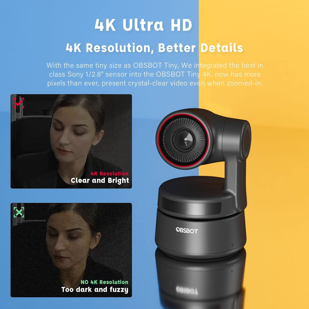 4K PTZ Webcam with Dual Omni-Directional Mic 4X Zoom H7406
