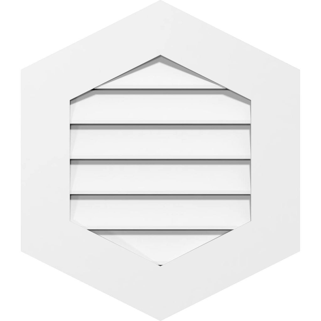 40x22 Vertical Peaked Surface Mount PVC Gable Vent P528