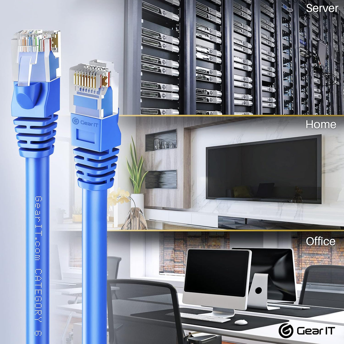 Cat 6 Ethernet Cable 5 ft 24-Pack Blue J474
