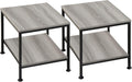 20 Inch 2 Tiers Square End Table with Metal Frame N23171