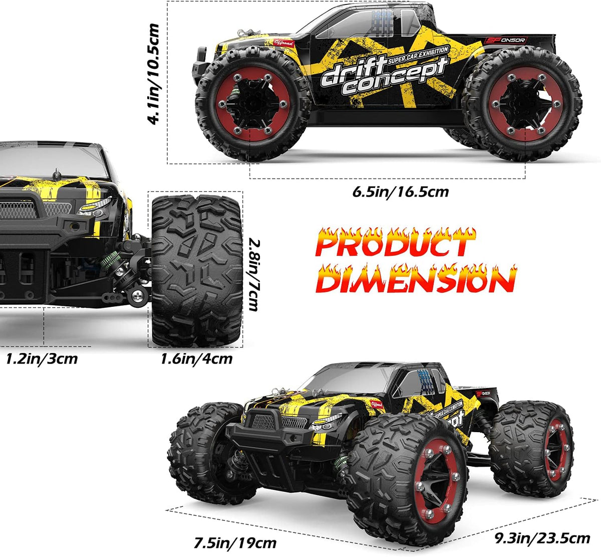 Brushless 4WD 1:18 Scale RC Monster Truck A8452