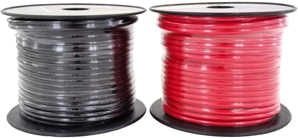 10 Gauge Stranded Copper Clad Aluminum Primary Wire Combo 100 feet Roll N75557