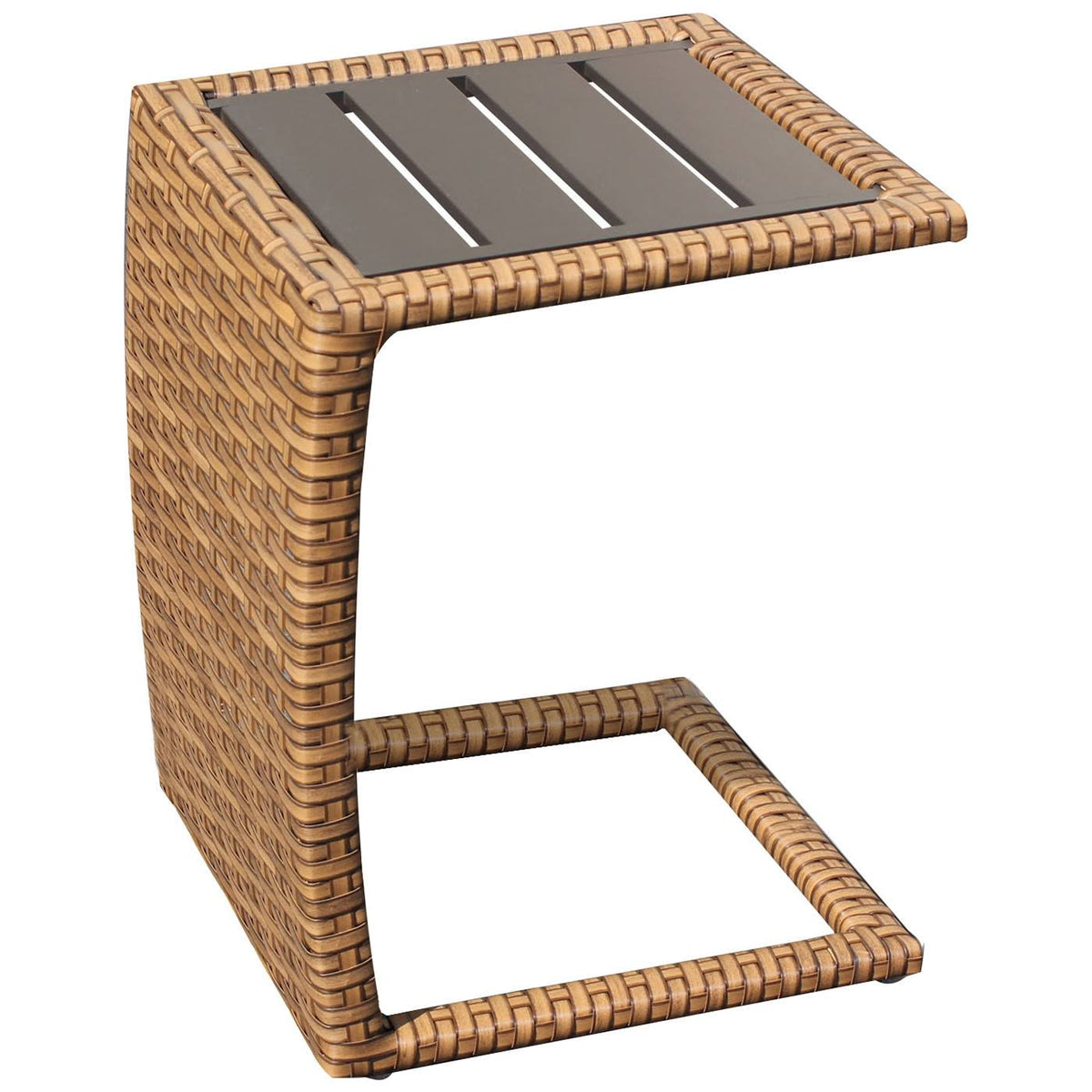 Outdoor Wicker Chaise with Side Table X749323