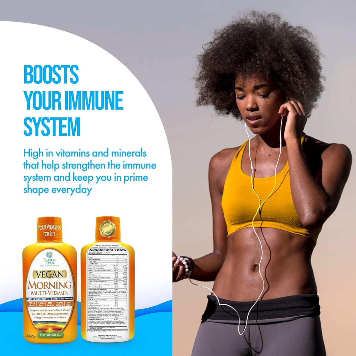 Vegan Liquid Multivitamins with 74 Trace Minerals, 18 Amino Acids, and 10 Herbs, 32 fl oz G7812