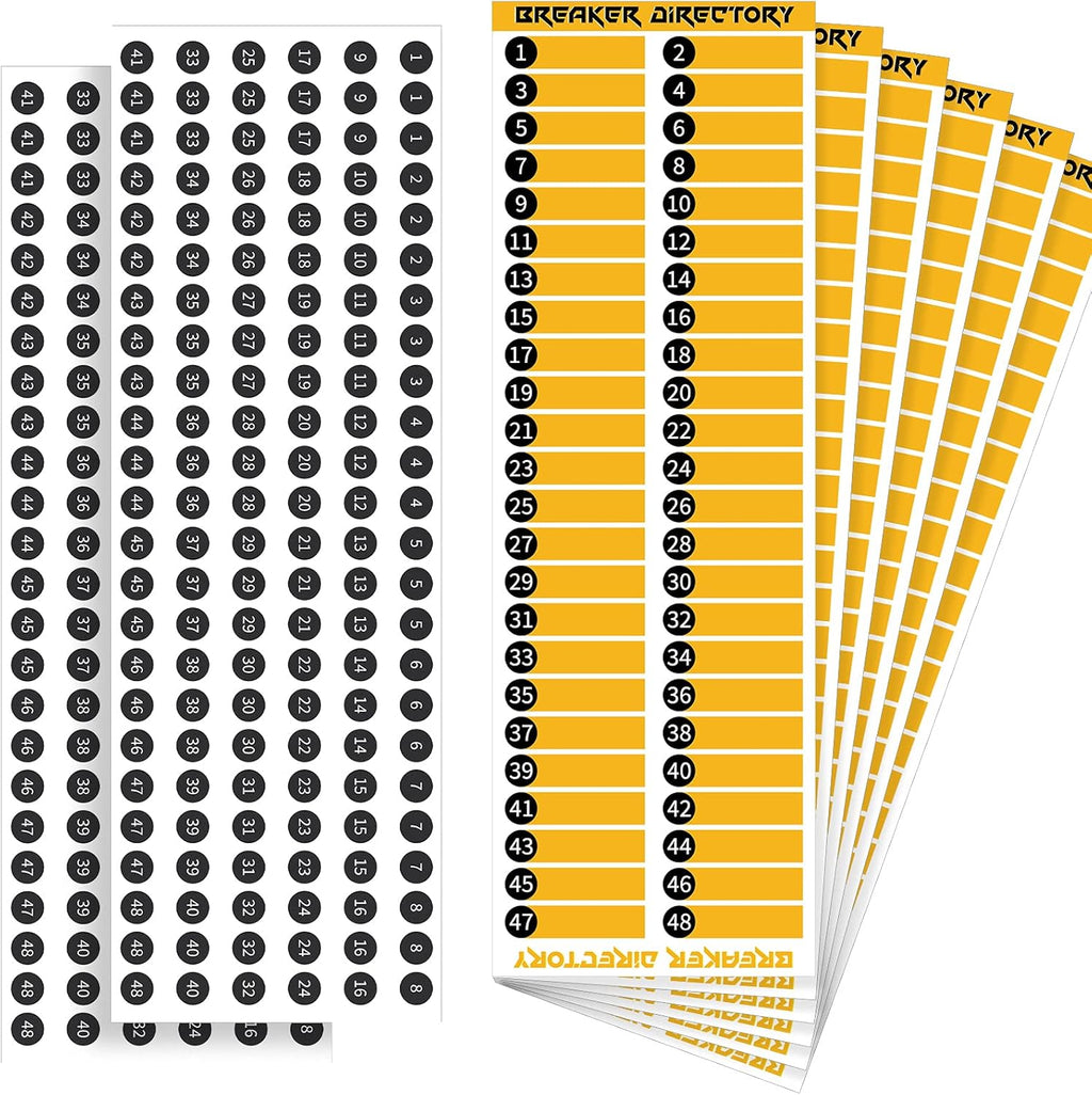 Circuit Breaker Panel Directory Label Sticker 144 Round Stickers Pack of 2 A4926
