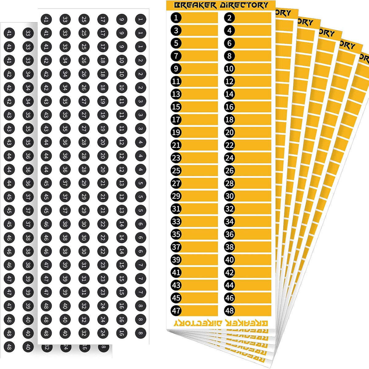 Circuit Breaker Panel Directory Label Sticker 144 Round Stickers Pack of 2 A4926