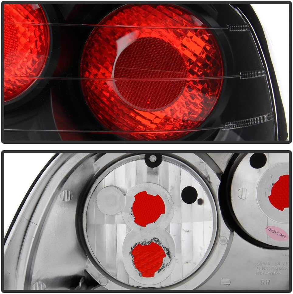 Black Housing Rear Tail Lights Pair Set P136