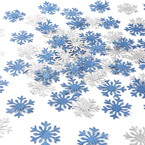 100pcs Glitter Paper Silver Blue Table Confetti O7894