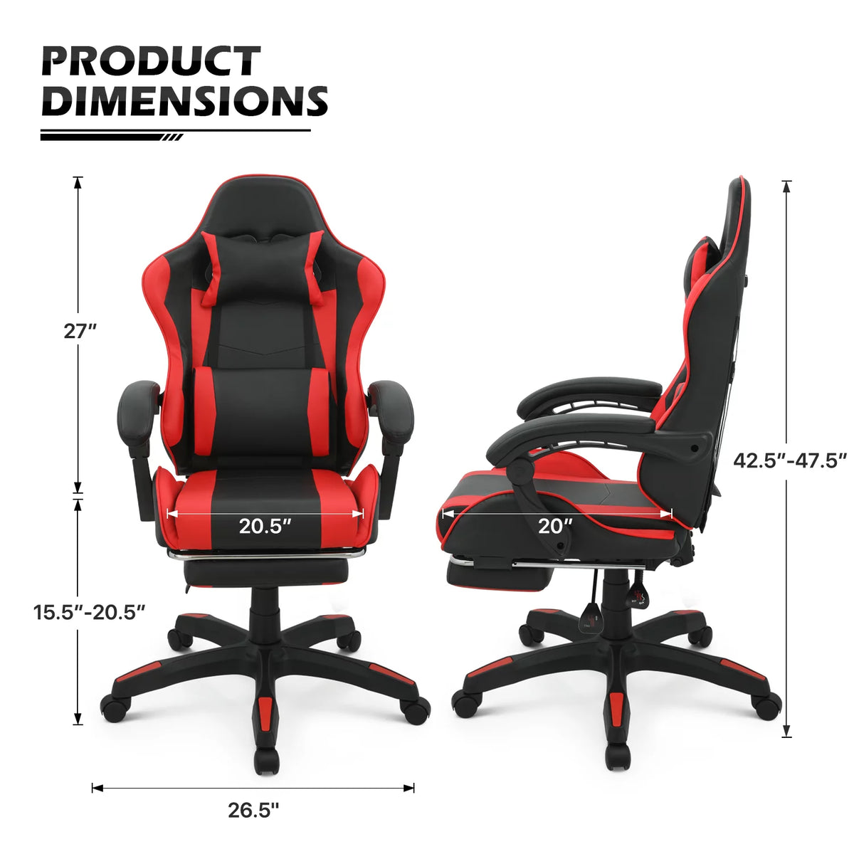 Computer Desk & Chair Set with Cable Management and Footrest V72583