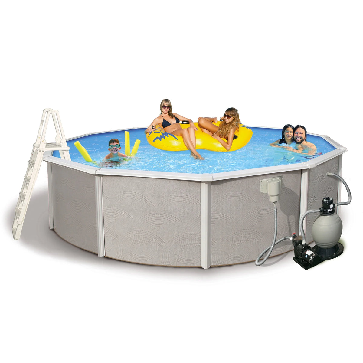 24-ft Round 52-in Deep Metal Wall Swimming Pool O8047