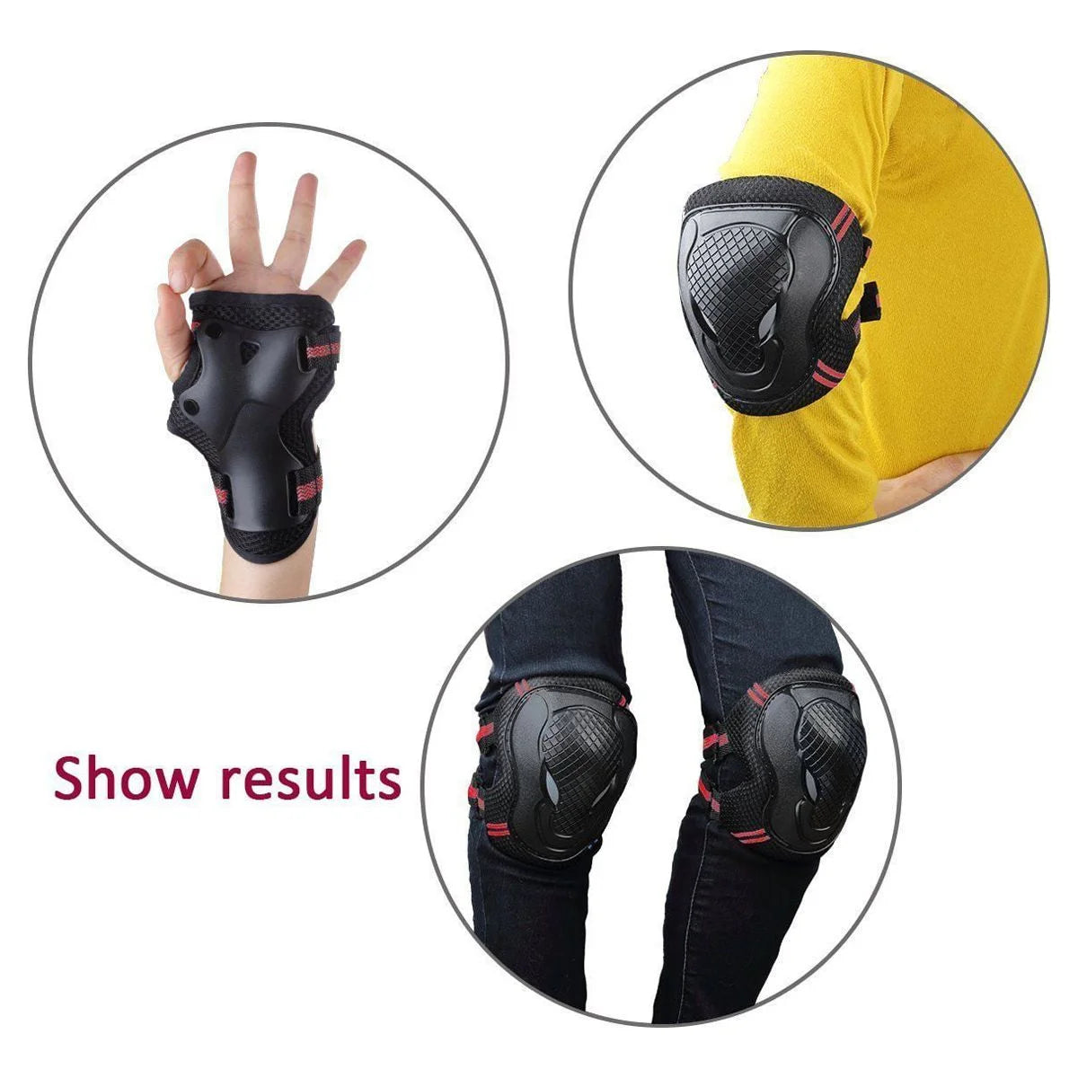 Skateboard Helmet with Elbow Knee Wrist Pads Protective Gear Z965197