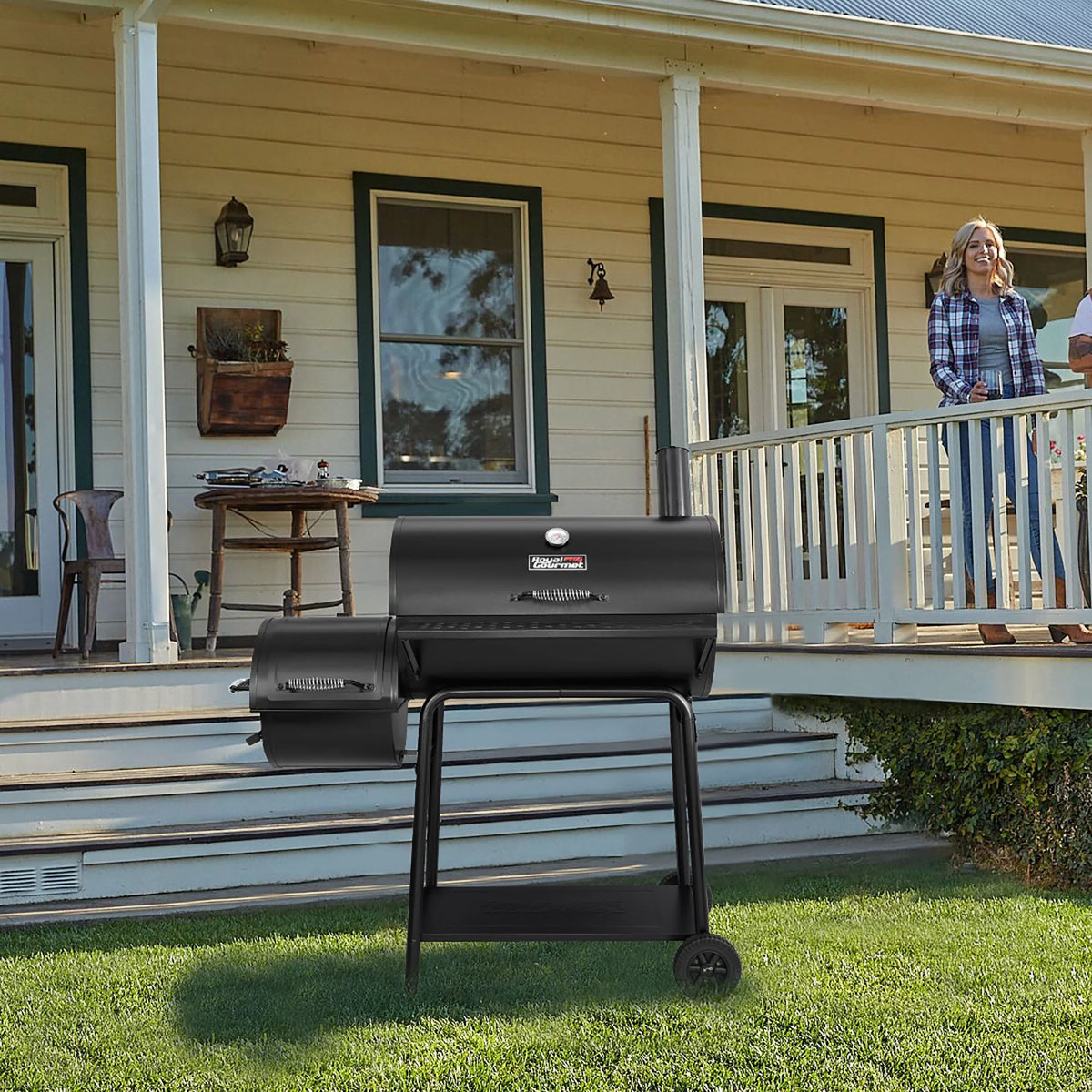 Charcoal Grill with Offset Smoker F572
