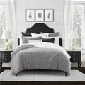 Charcoal Full & Double Size Coverlet & 2 Pillow Shams Set - 5 Piece I12235