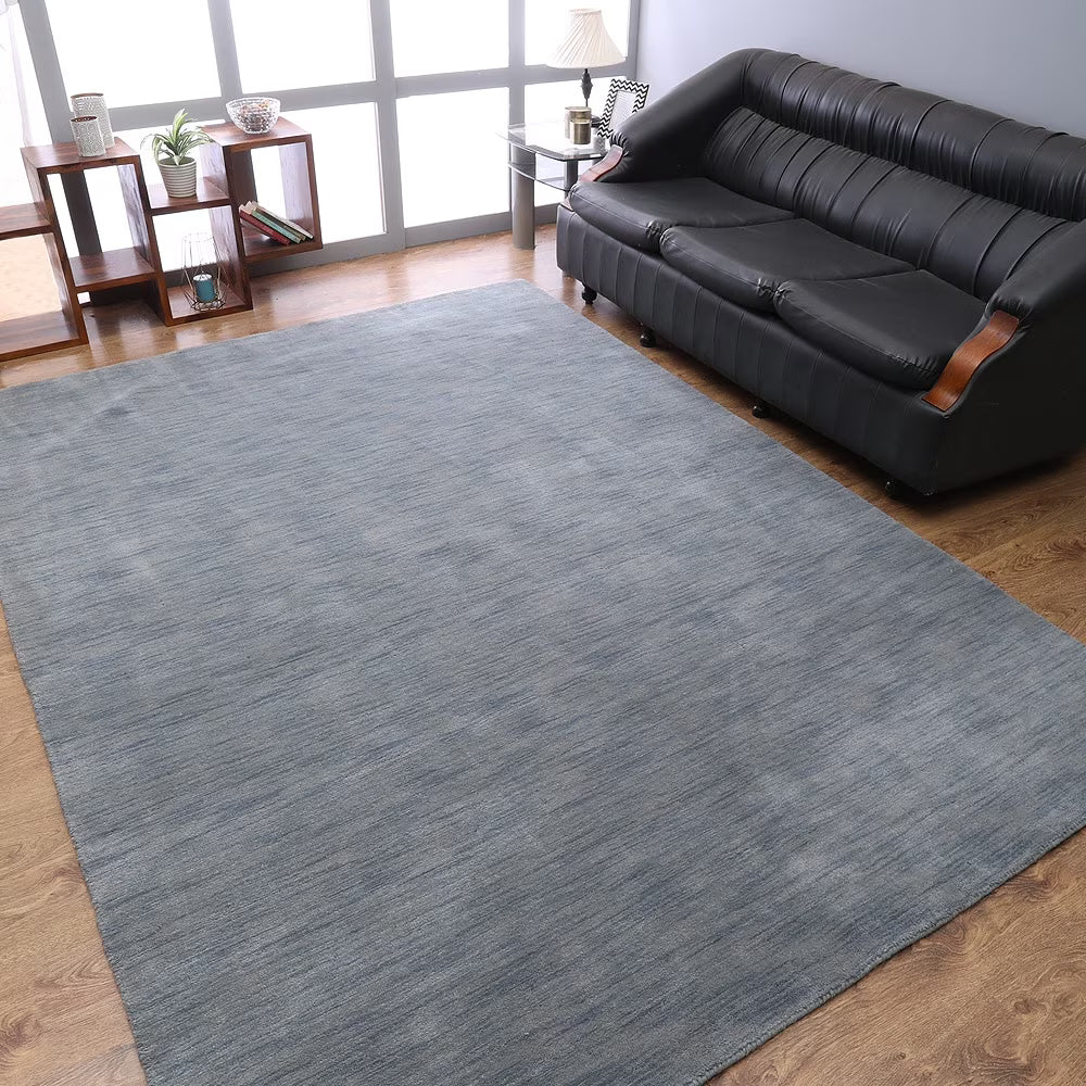 Hand Knotted Wool Area Rug, 3'x5', Light Blue S108983