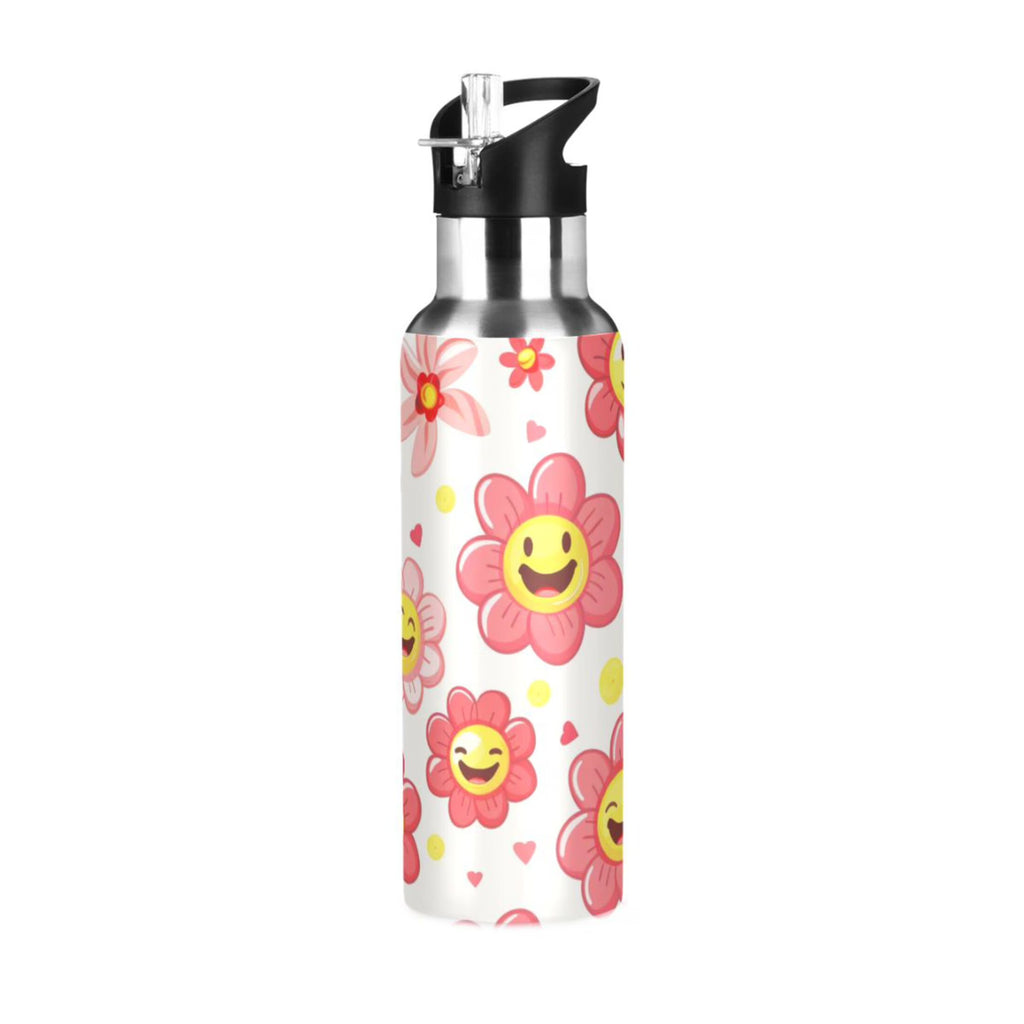 Pink Insulated Stainless Steel Water Bottle with Straw Lid 20 oz X34398