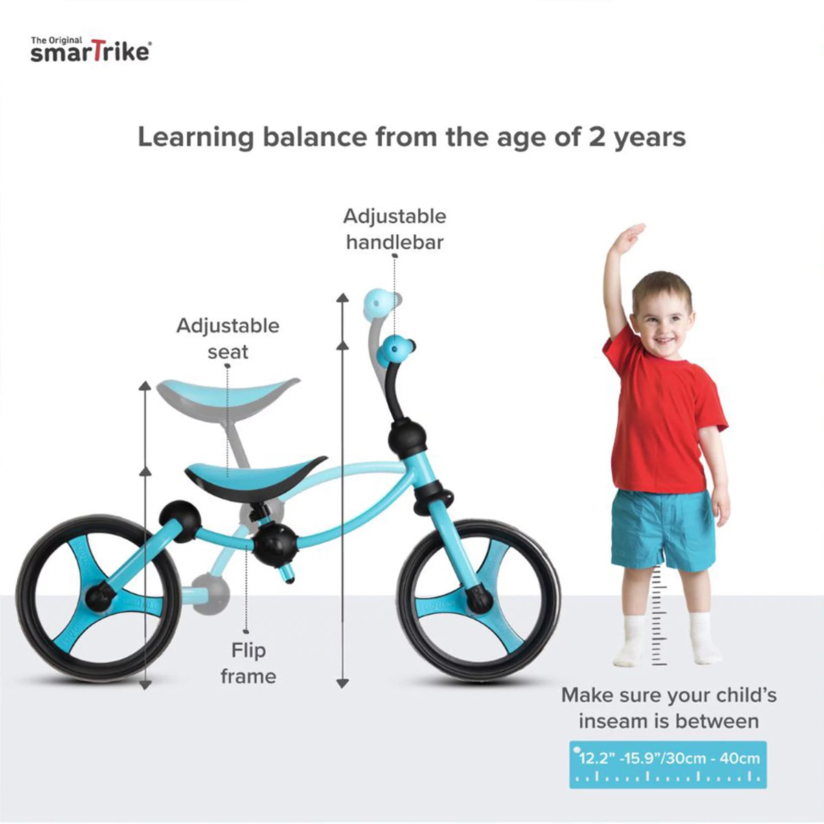 Lightweight Adjustable 2 in 1 Balance Bike, Blue Q425089