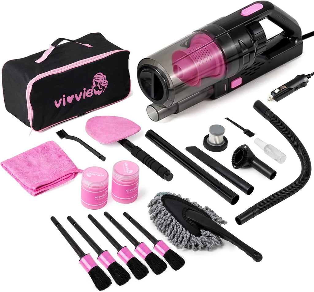 14Pcs Car Cleaning Kit with Handheld Vacuum, Cleaning Gel, Detailing Brush Set, Windshield Cleaner U322