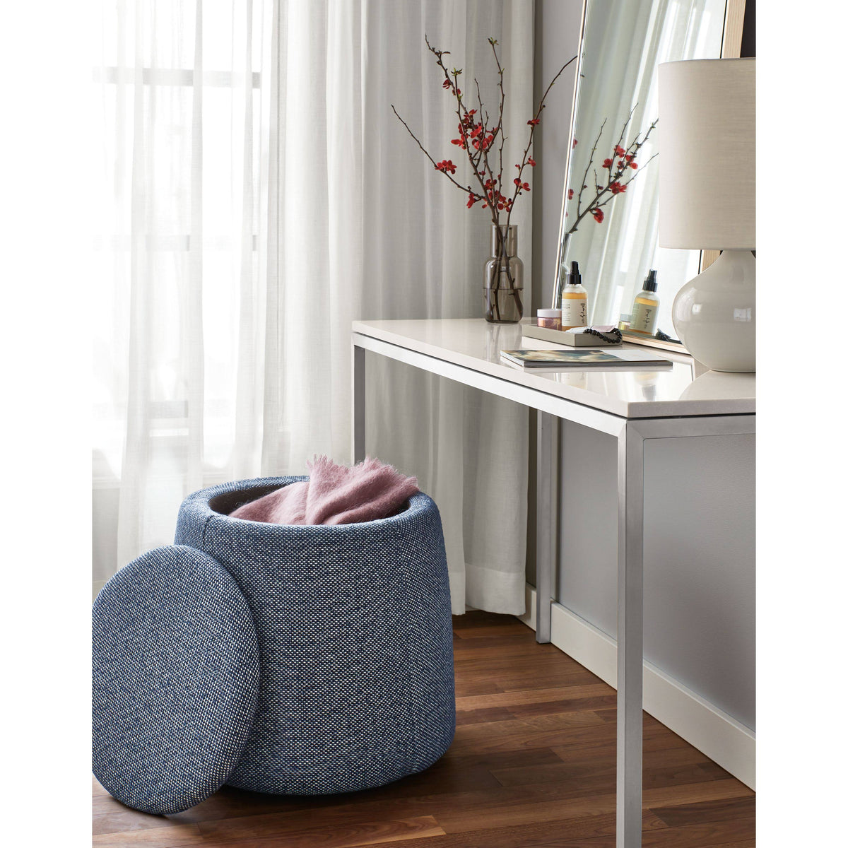 White Venatino Marble Top Parsons Console Table S9944