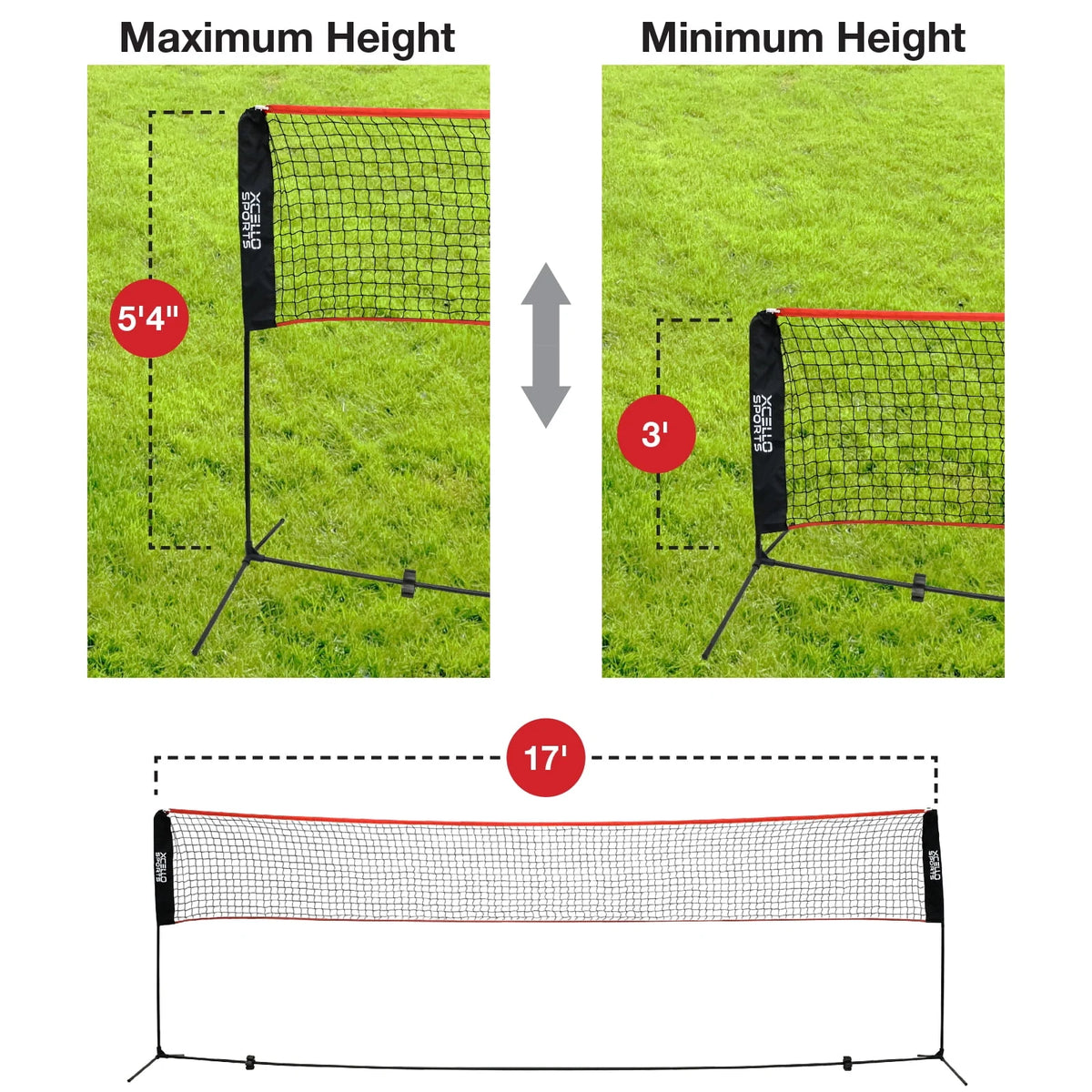 Badminton Set with Foldable Net, 4 Rackets, 6 Shuttlecocks, and Carry Bag C6973